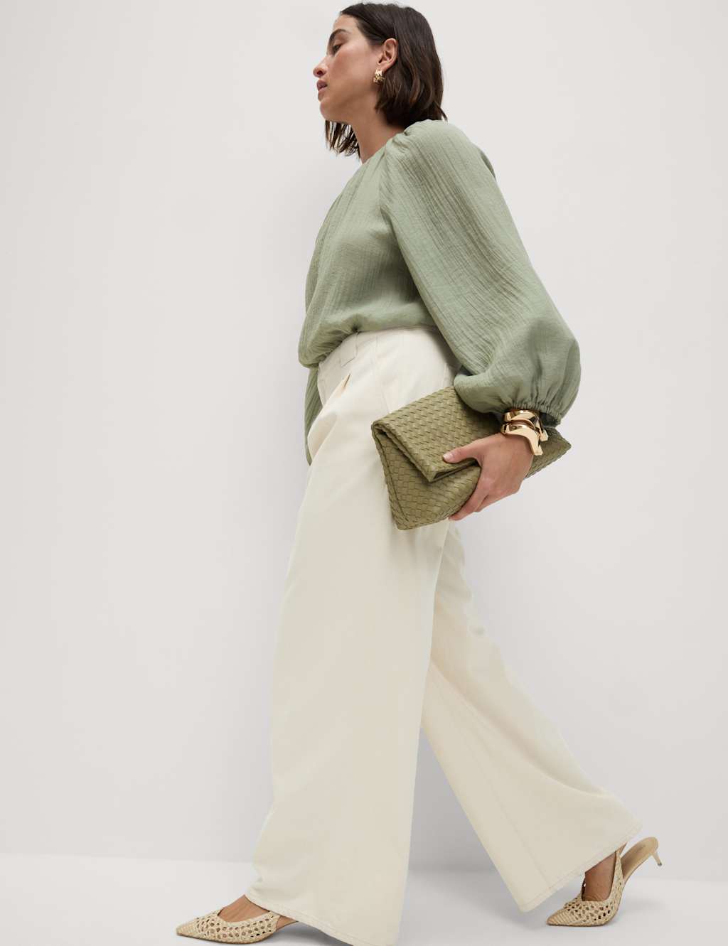 High Waisted Tailored Wide Leg Jeans 6 of 9