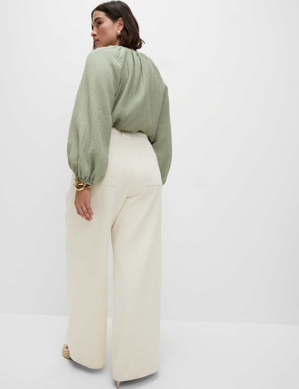 High Waisted Tailored Wide Leg Jeans 9 of 9