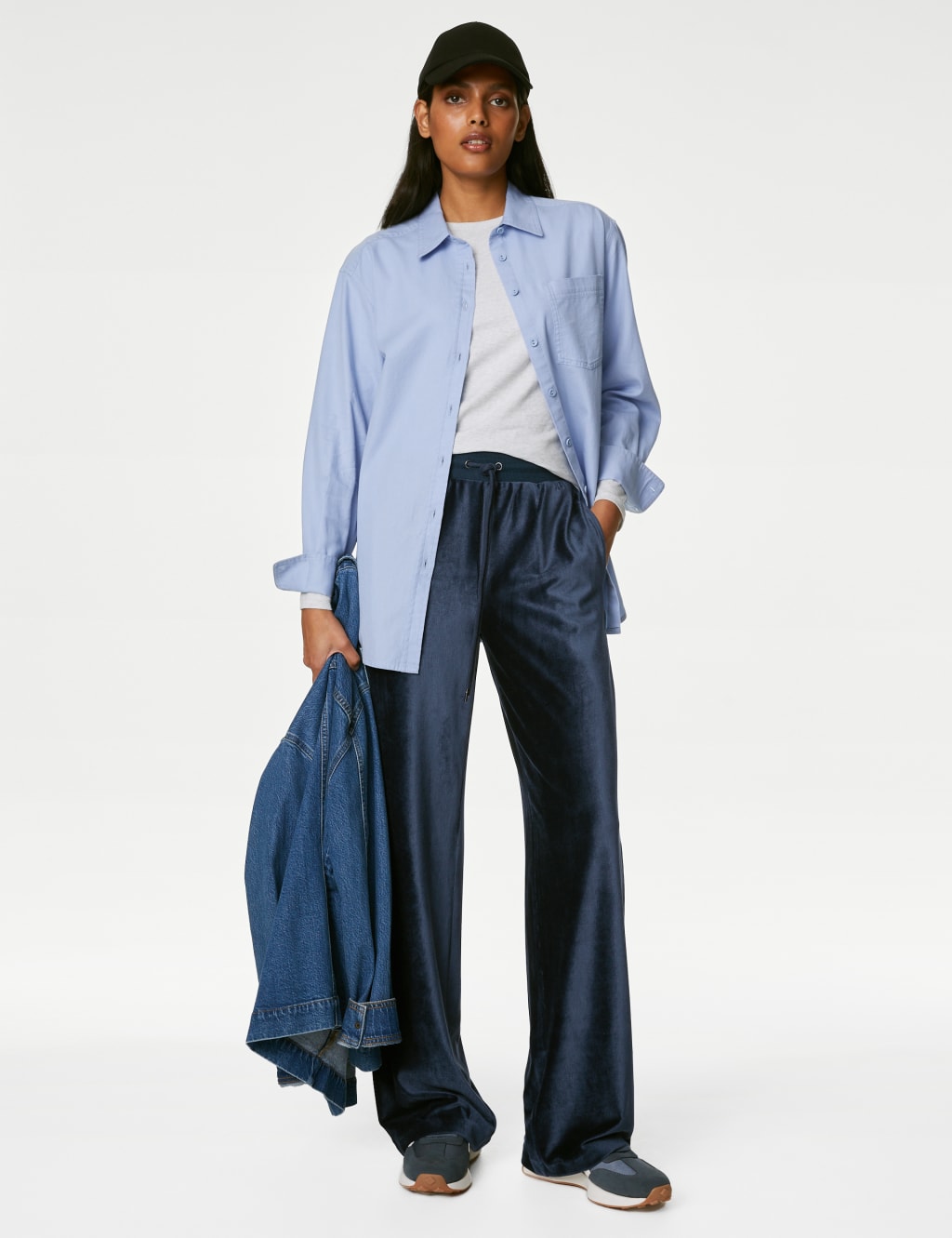 M&s velour joggers online