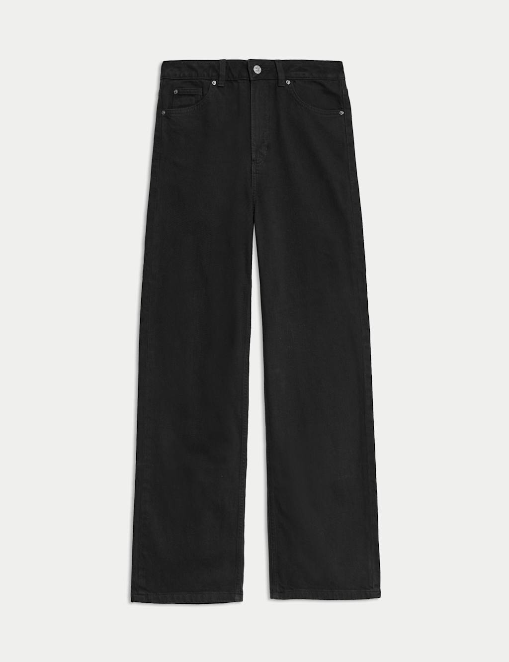 Black denim wide leg jeans 2025