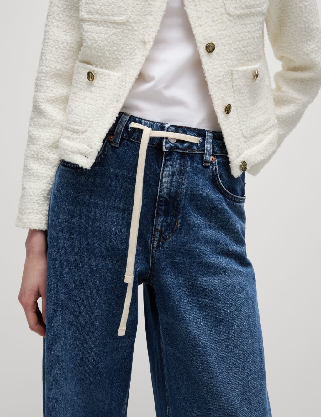 Mid Rise Wide Leg Jeans with Lyocell 3 of 7