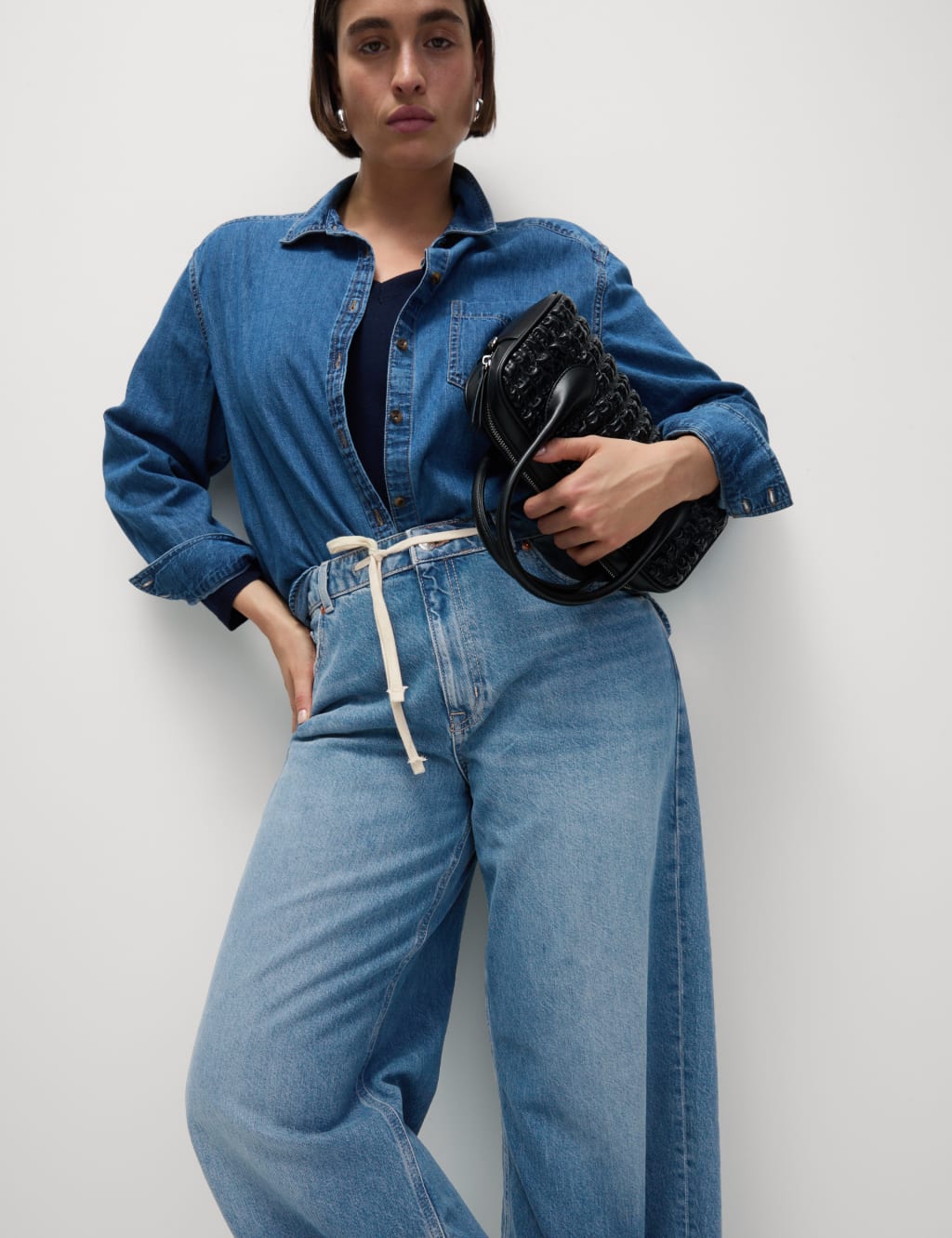Mid Rise Wide Leg Jeans with Lyocell 1 of 10