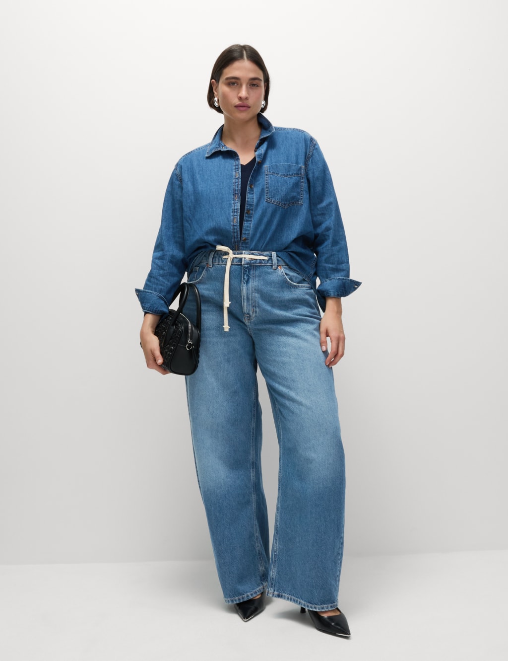 Mid Rise Wide Leg Jeans with Lyocell 7 of 10