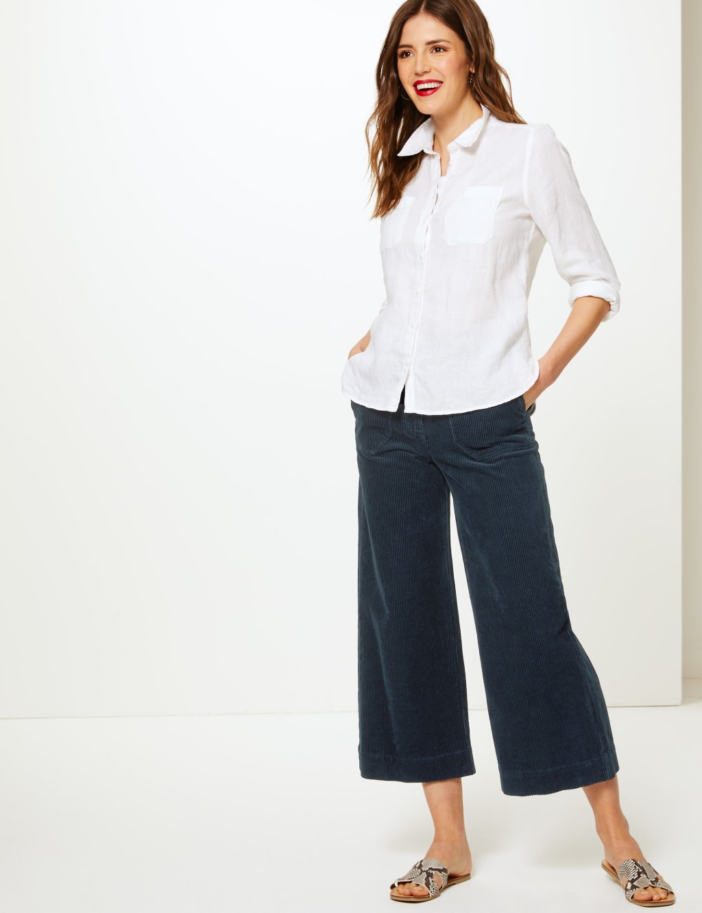 M & s cropped trousers store
