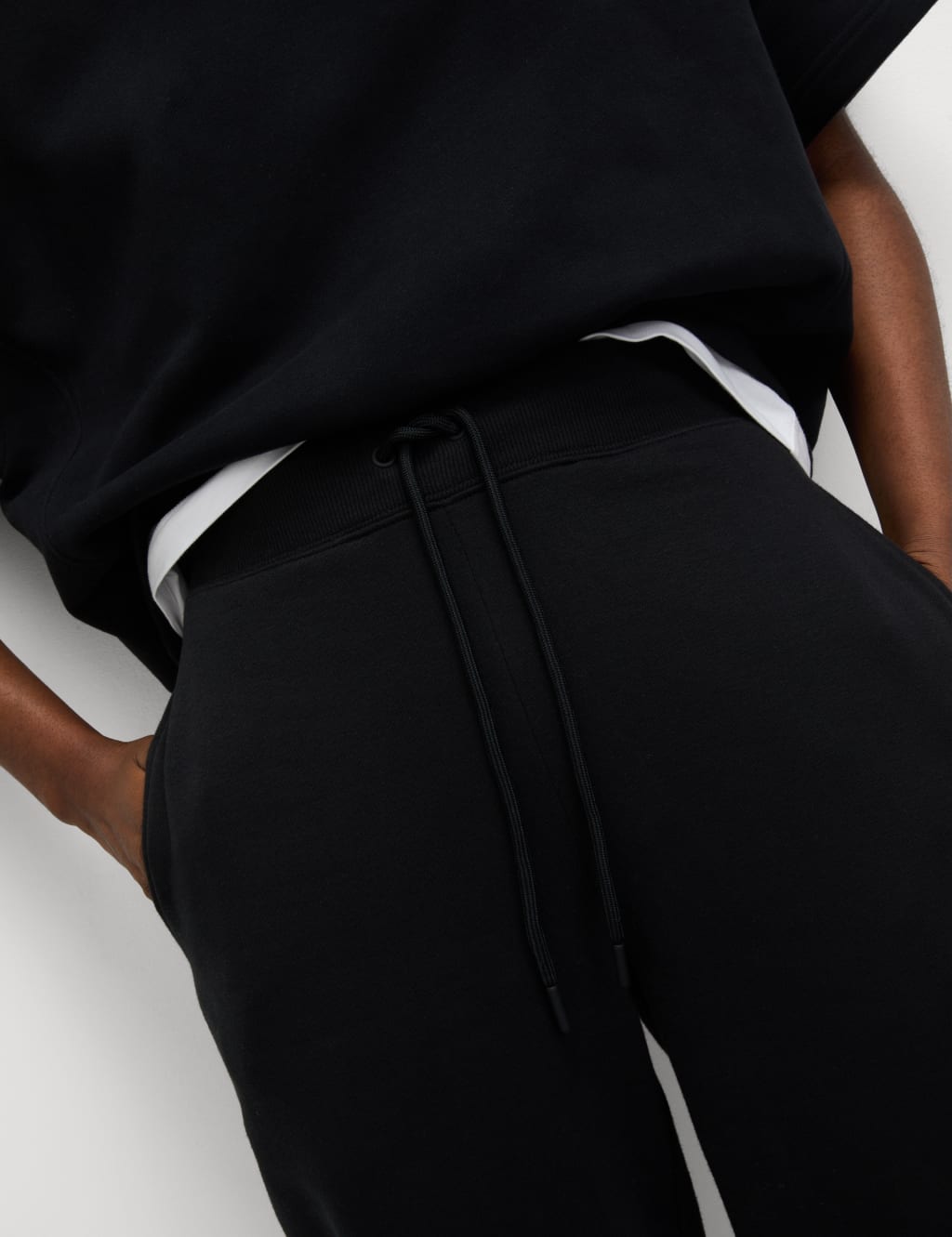 Cotton Rich Drawstring Cuffed Joggers M S Collection M S