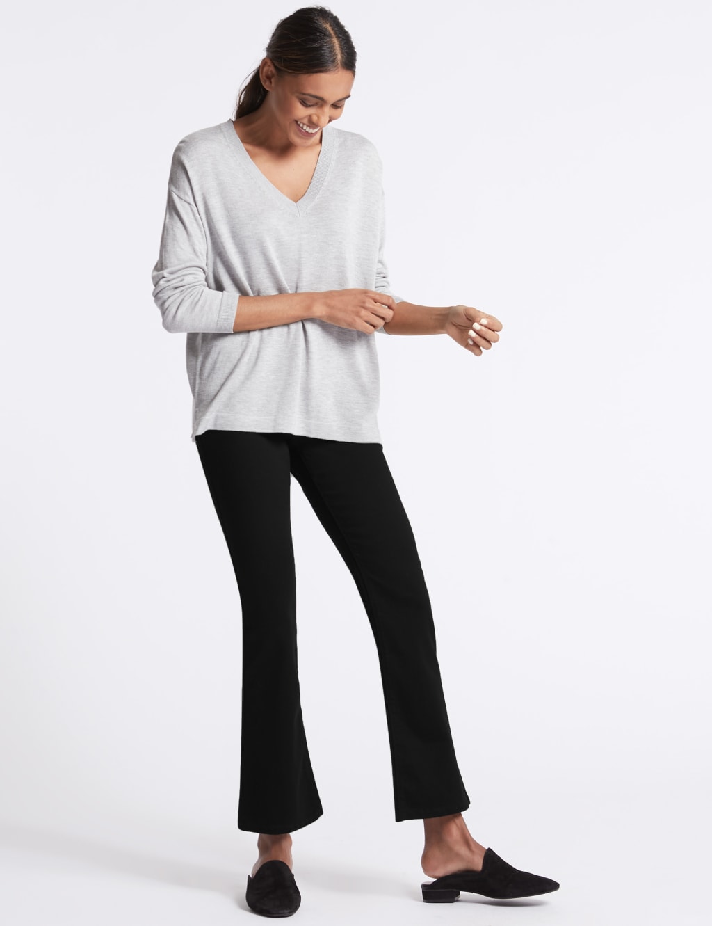 M&s slim bootcut jeans clearance