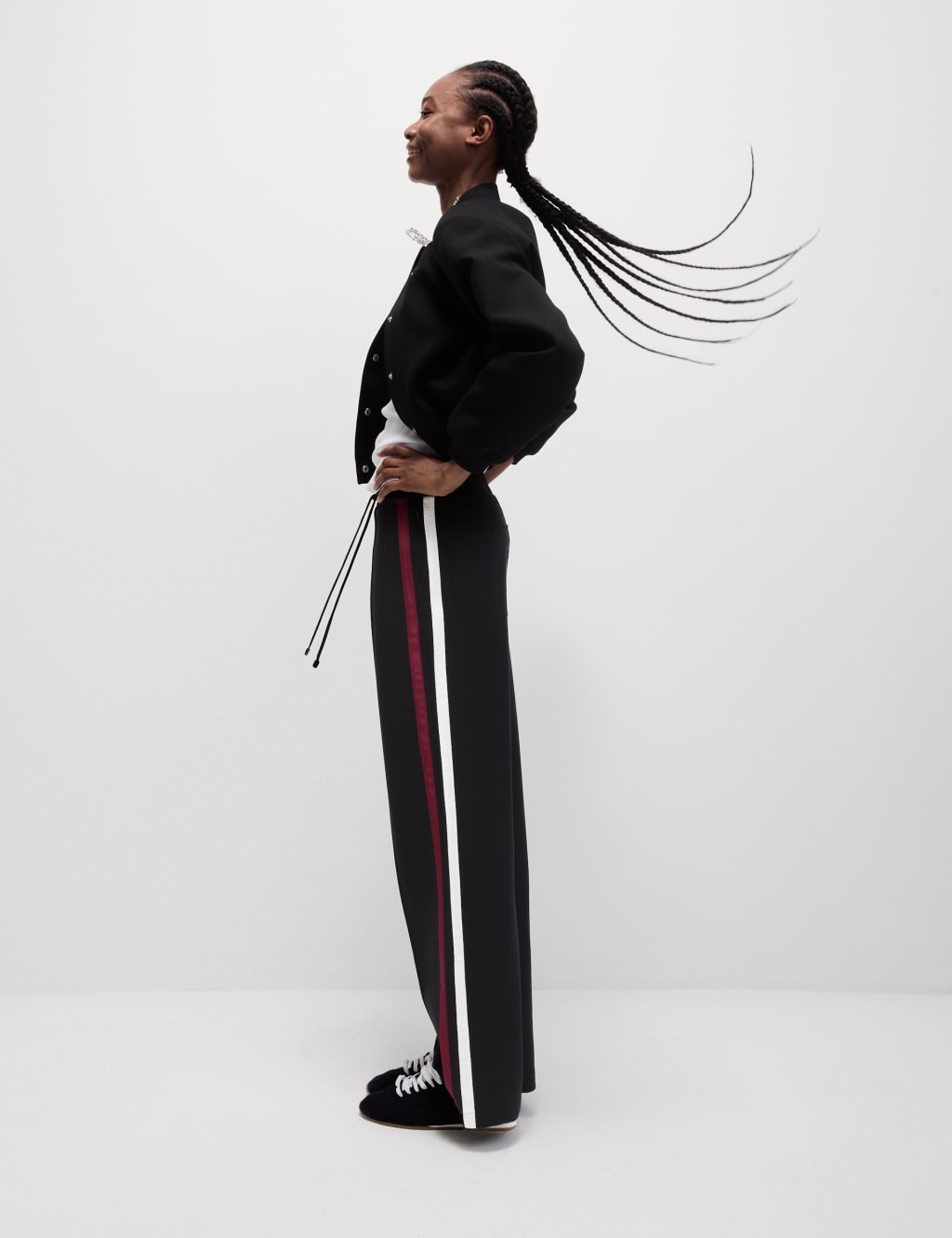 Jersey Side Stripe Wide Leg Trousers 3 of 5