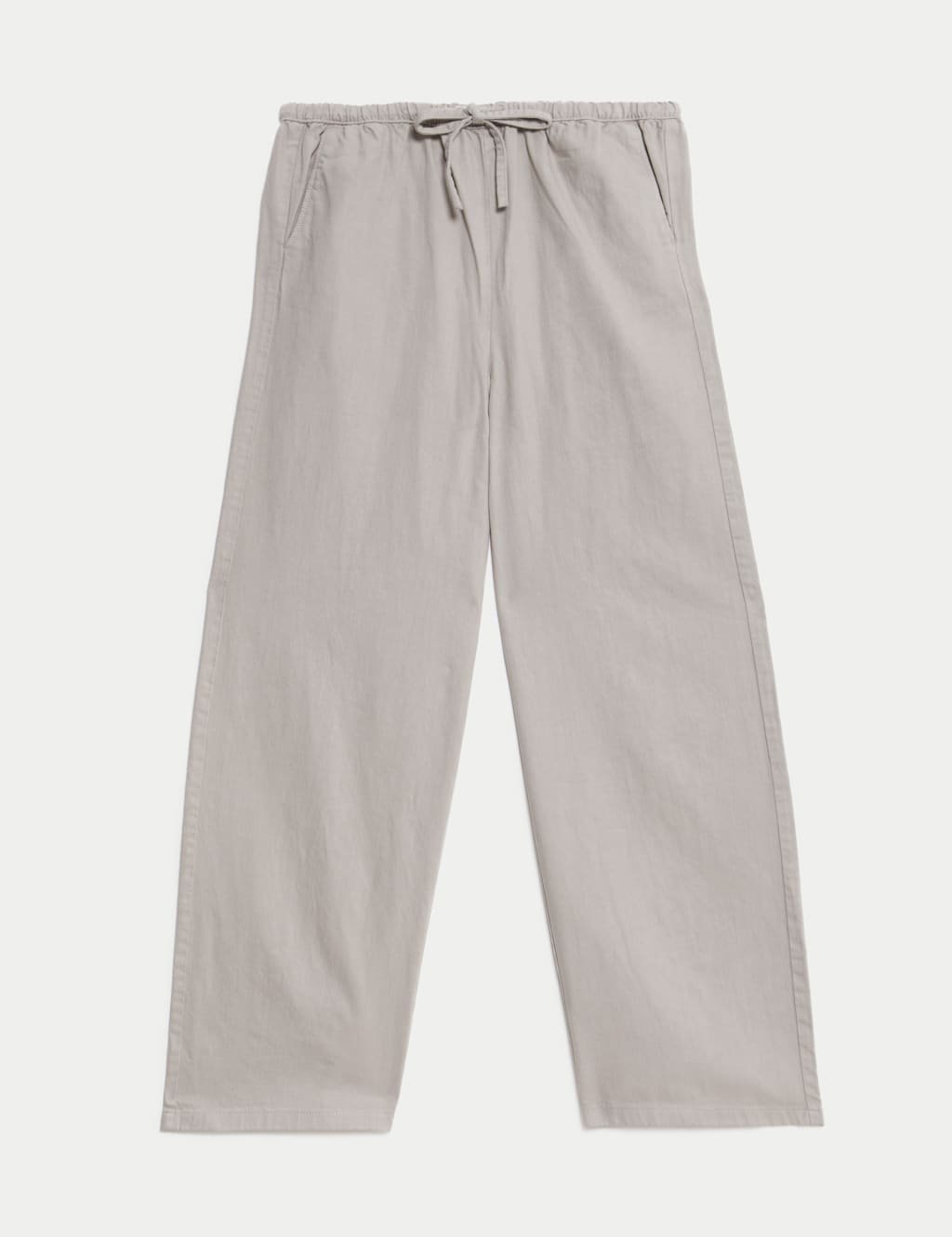 Denim Drawstring Wide-Leg Trousers 2 of 5