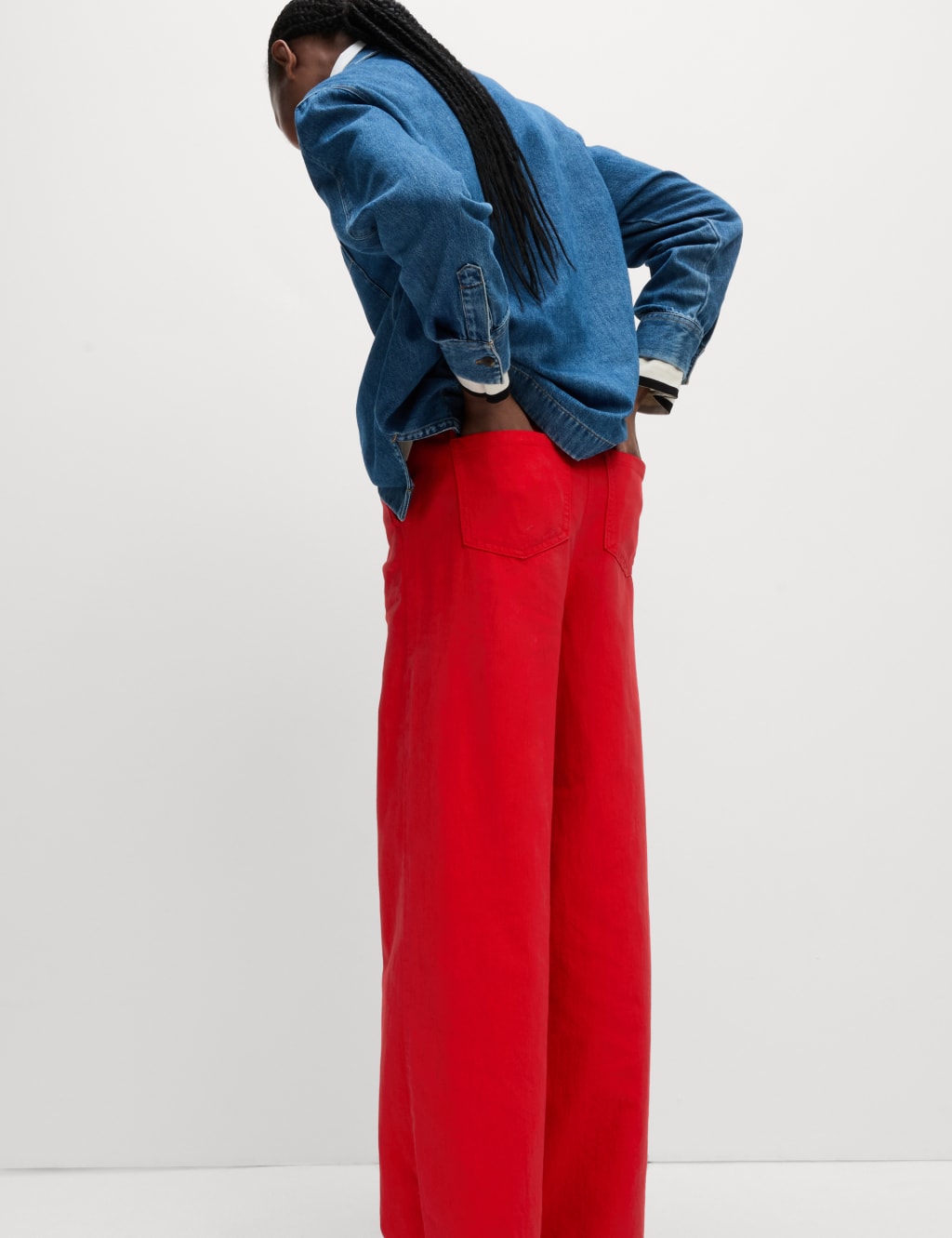 Denim Drawstring Wide-Leg Trousers 6 of 7