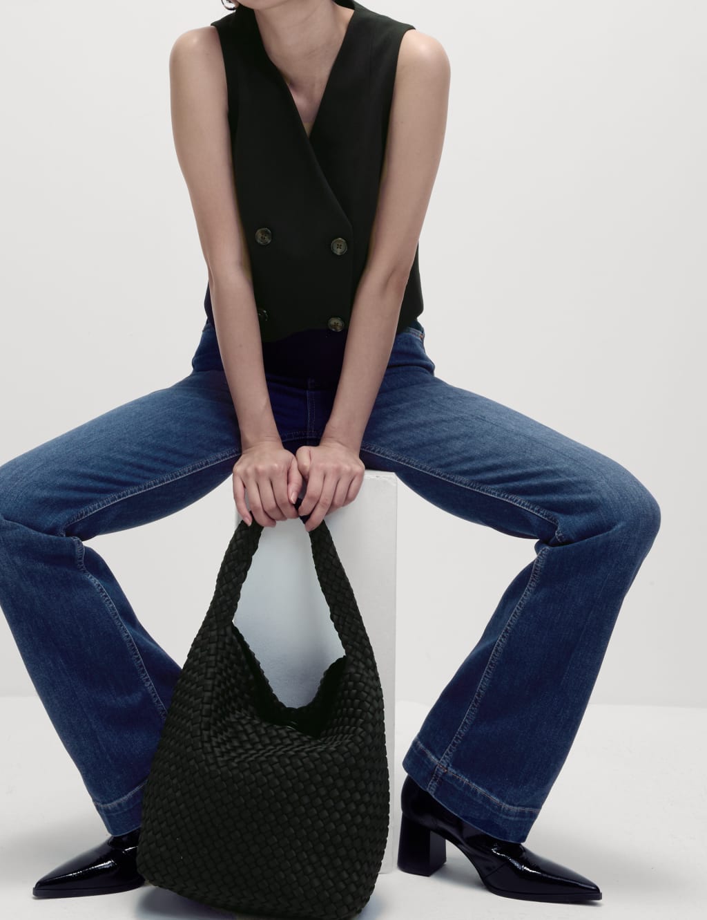 High Waisted Crease Front Slim Flare Jeans 6 of 6