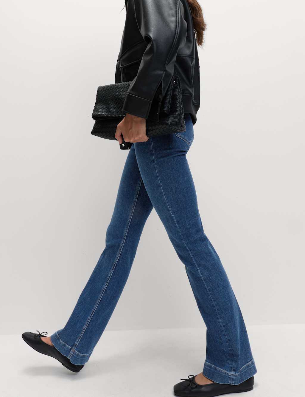 High Waisted Crease Front Slim Flare Jeans 7 of 7
