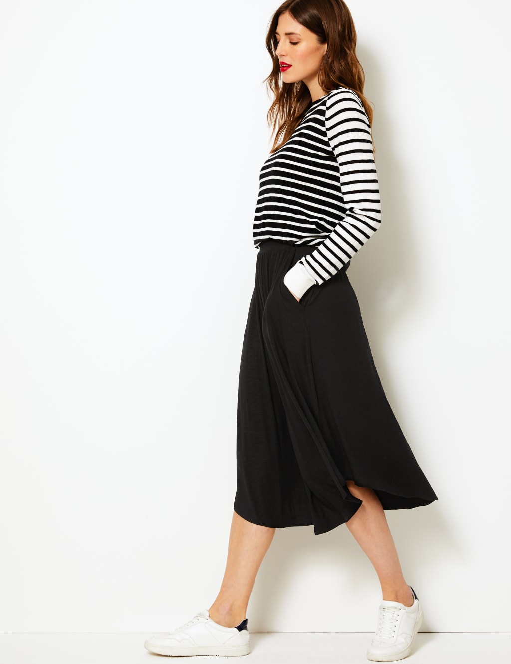 Jersey A Line Midi Skirt M S Collection M S