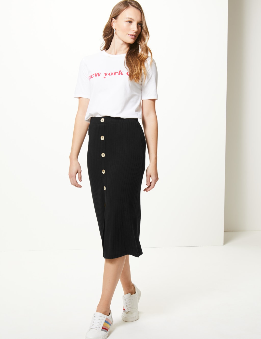 Jersey tube skirt midi clearance