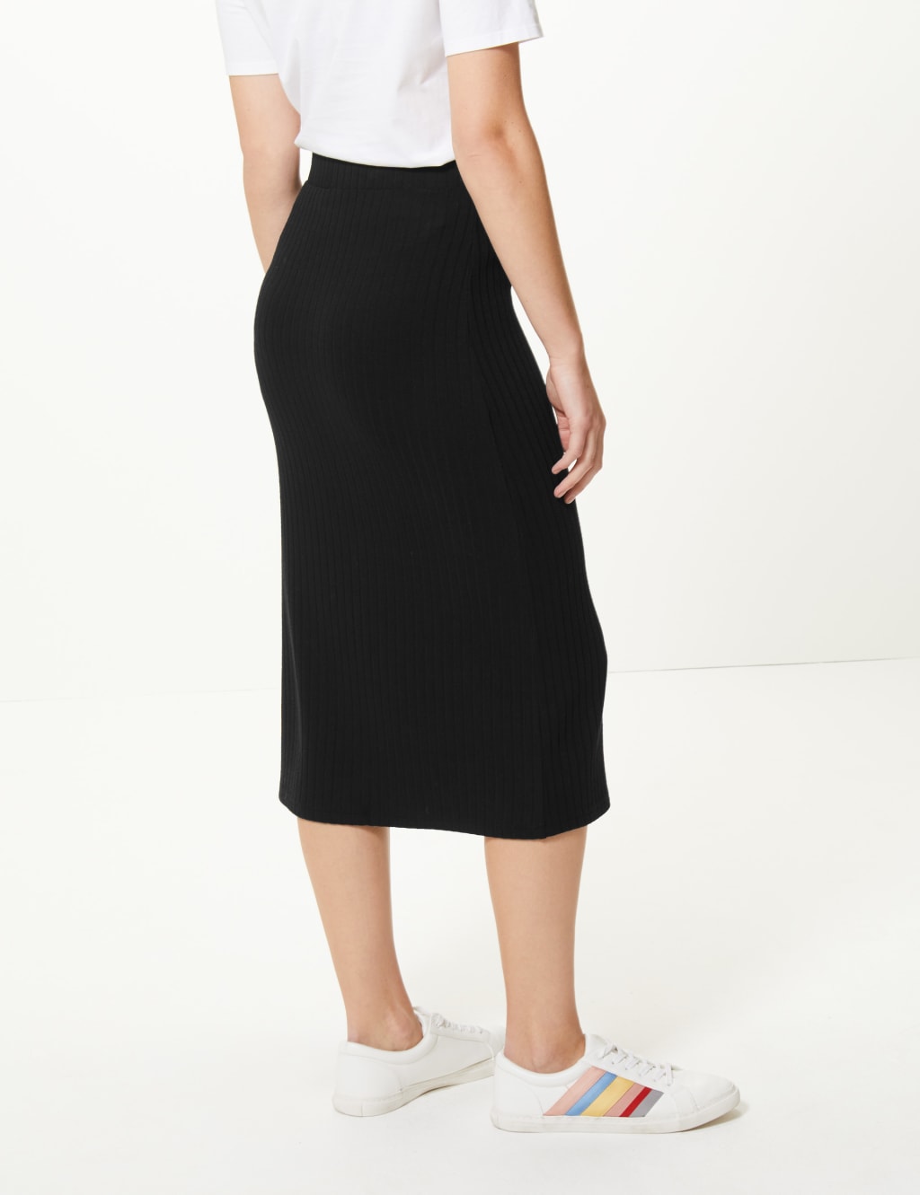 Textured Jersey Pencil Midi Skirt M S Collection M S