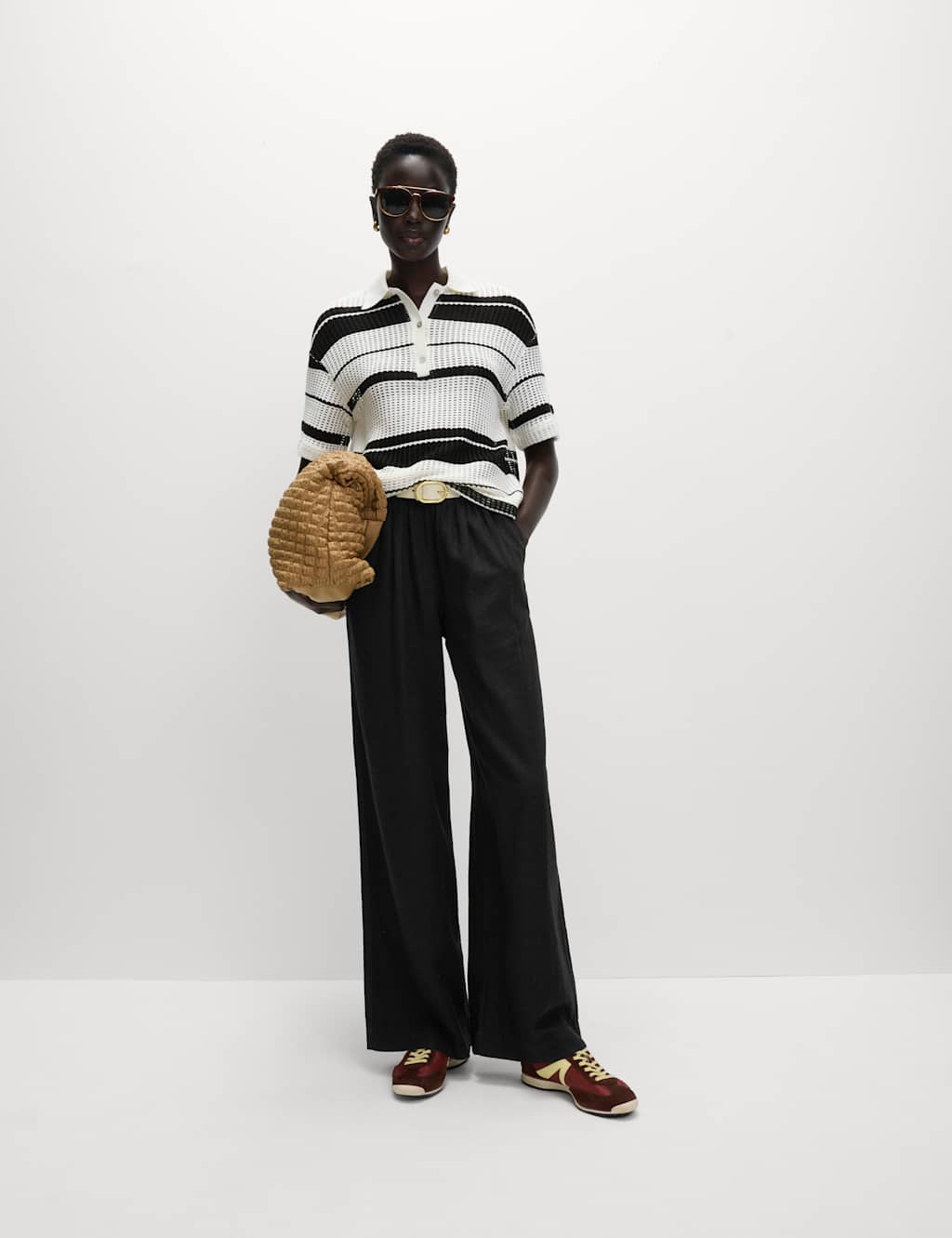 Linen Rich Wide Leg Trousers 3 of 5