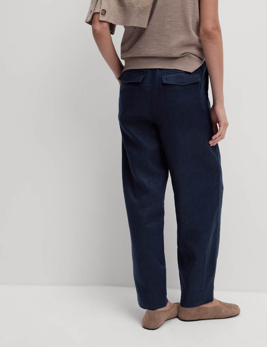 Pure Linen Tapered Trousers 4 of 5