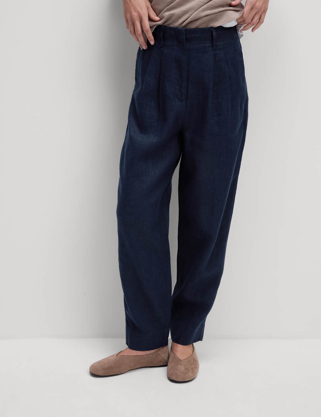 Pure Linen Tapered Trousers 5 of 5