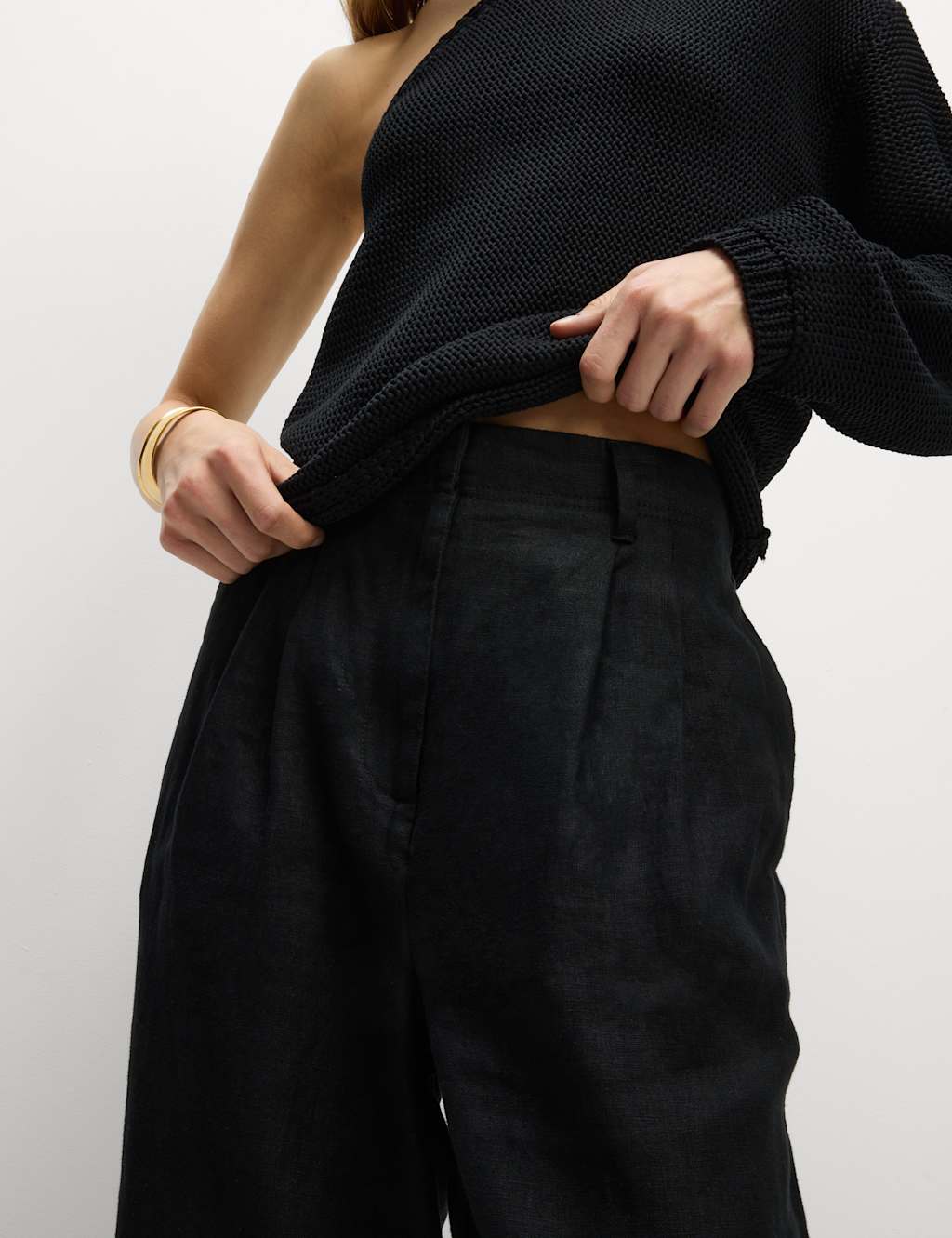 Pure Linen Tapered Trousers 1 of 4