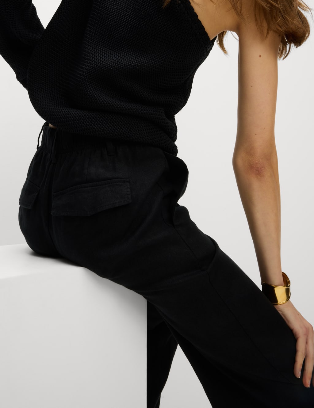 Pure Linen Tapered Trousers 4 of 4