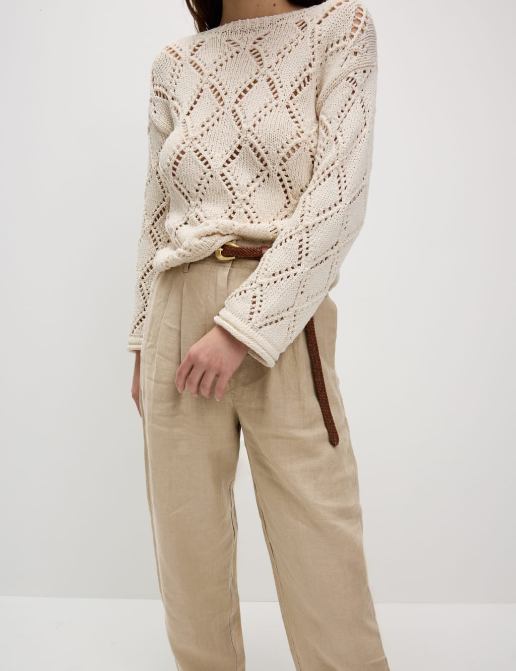 Pure Linen Tapered Trousers 5 of 5