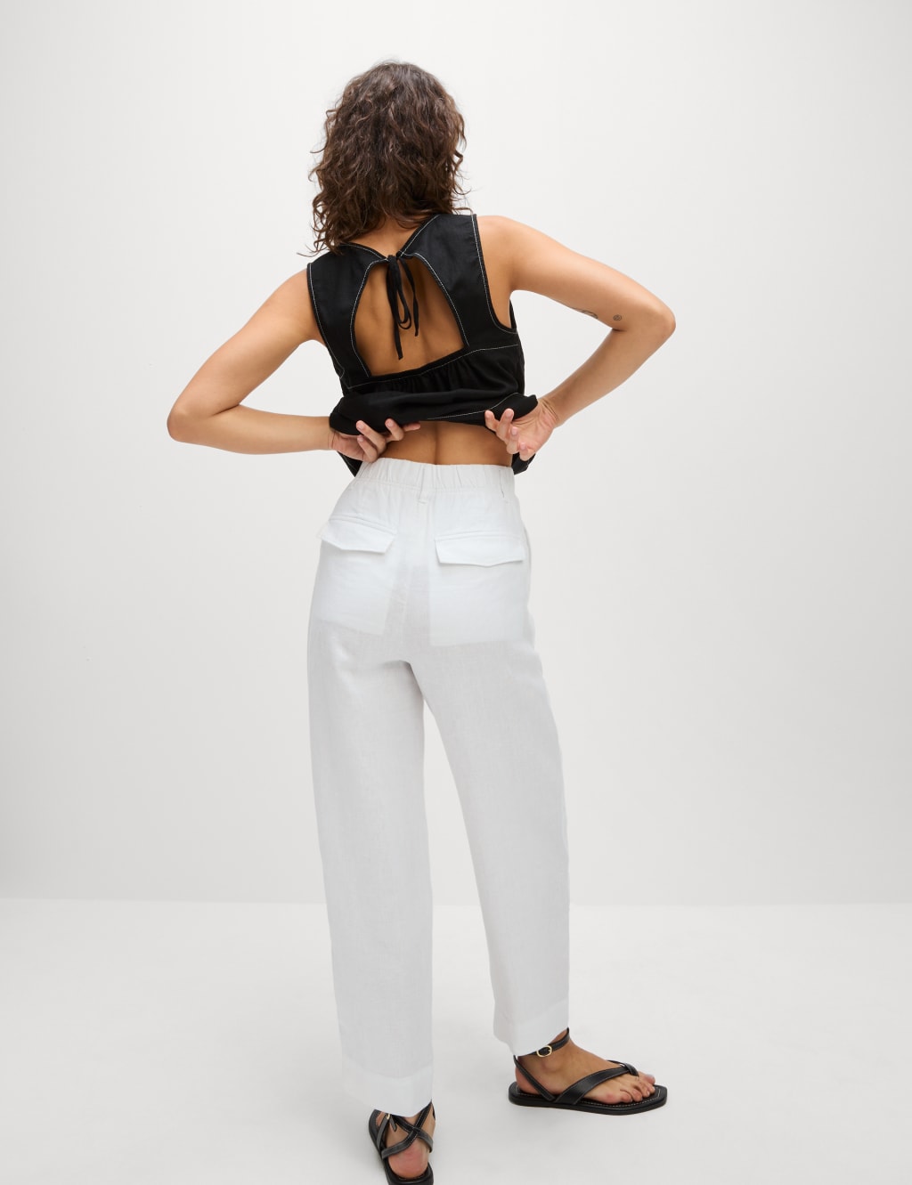 Pure Linen Tapered Trousers 5 of 5