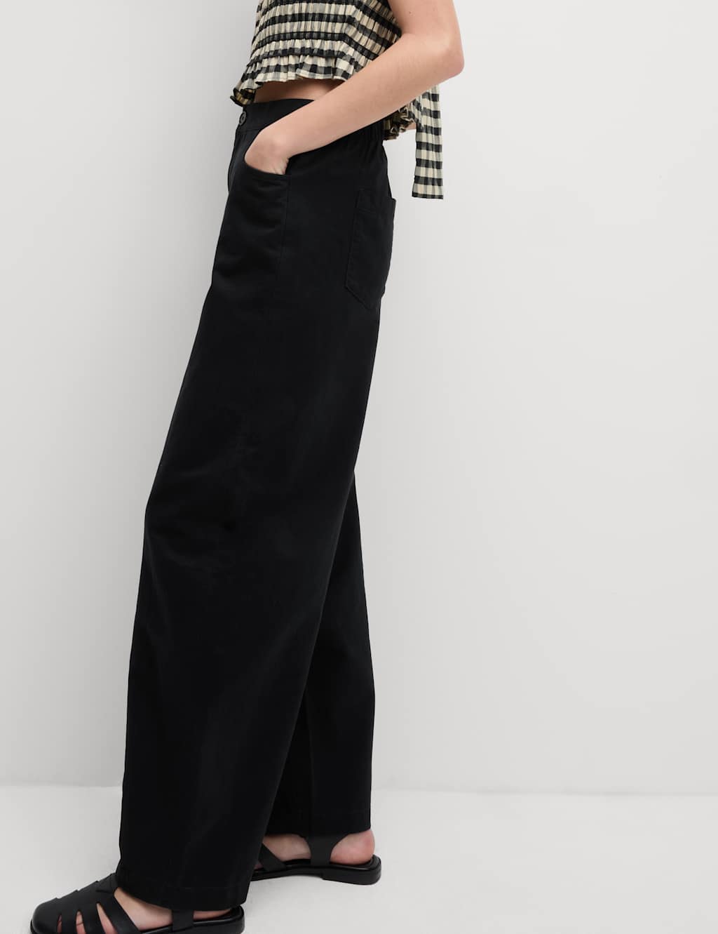 Elasticated Waist Barrel Leg Casual Trousers 6 of 7