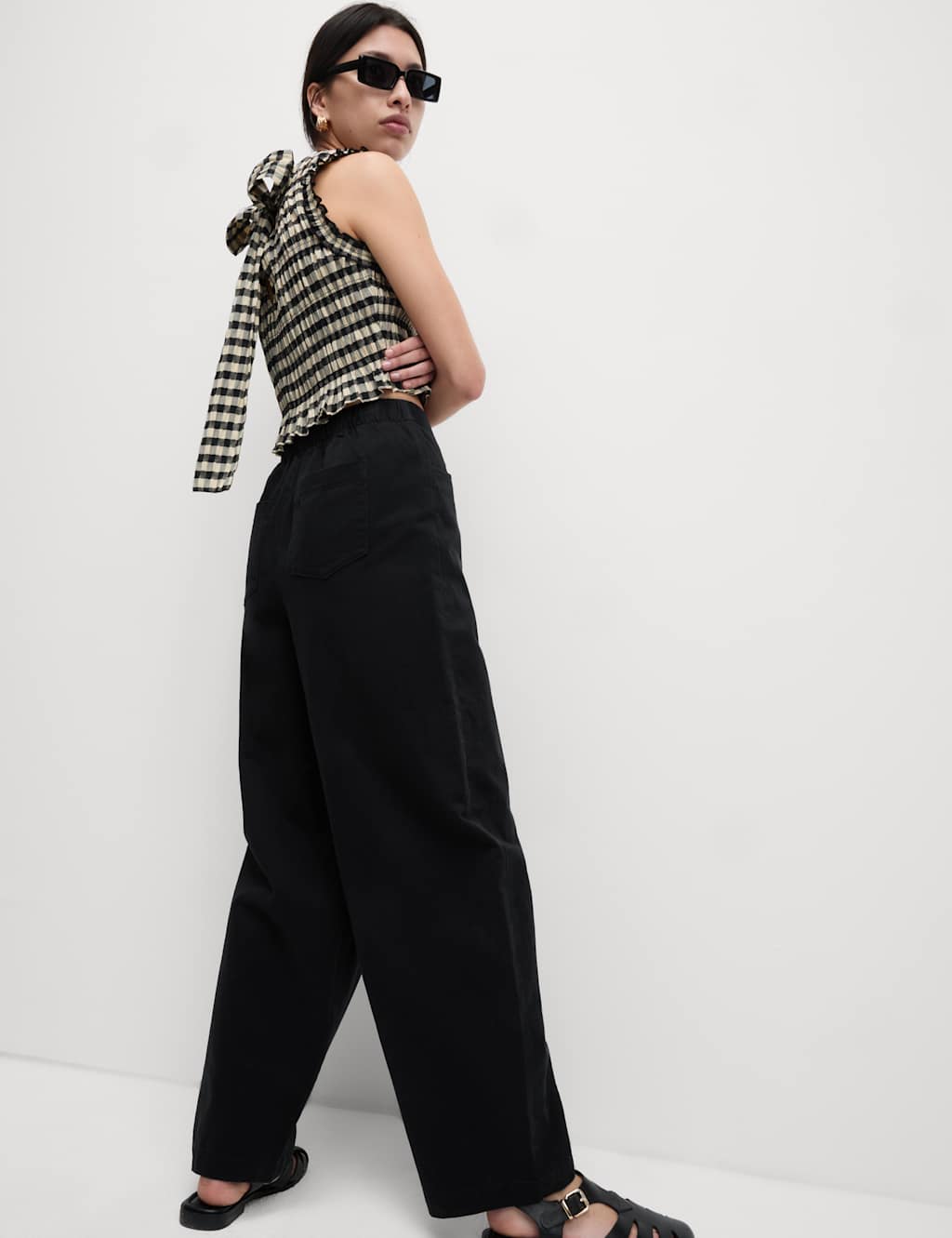 Elasticated Waist Barrel Leg Casual Trousers 7 of 7