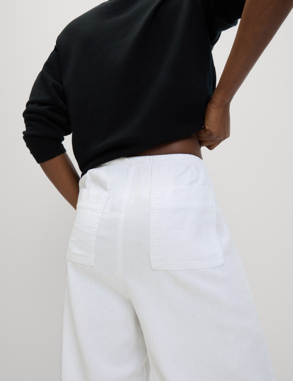 Linen Blend Wide Leg Trousers 3 of 4