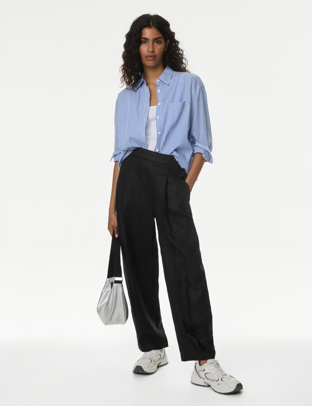 Pure Linen Carrot Leg Trousers 1 of 5