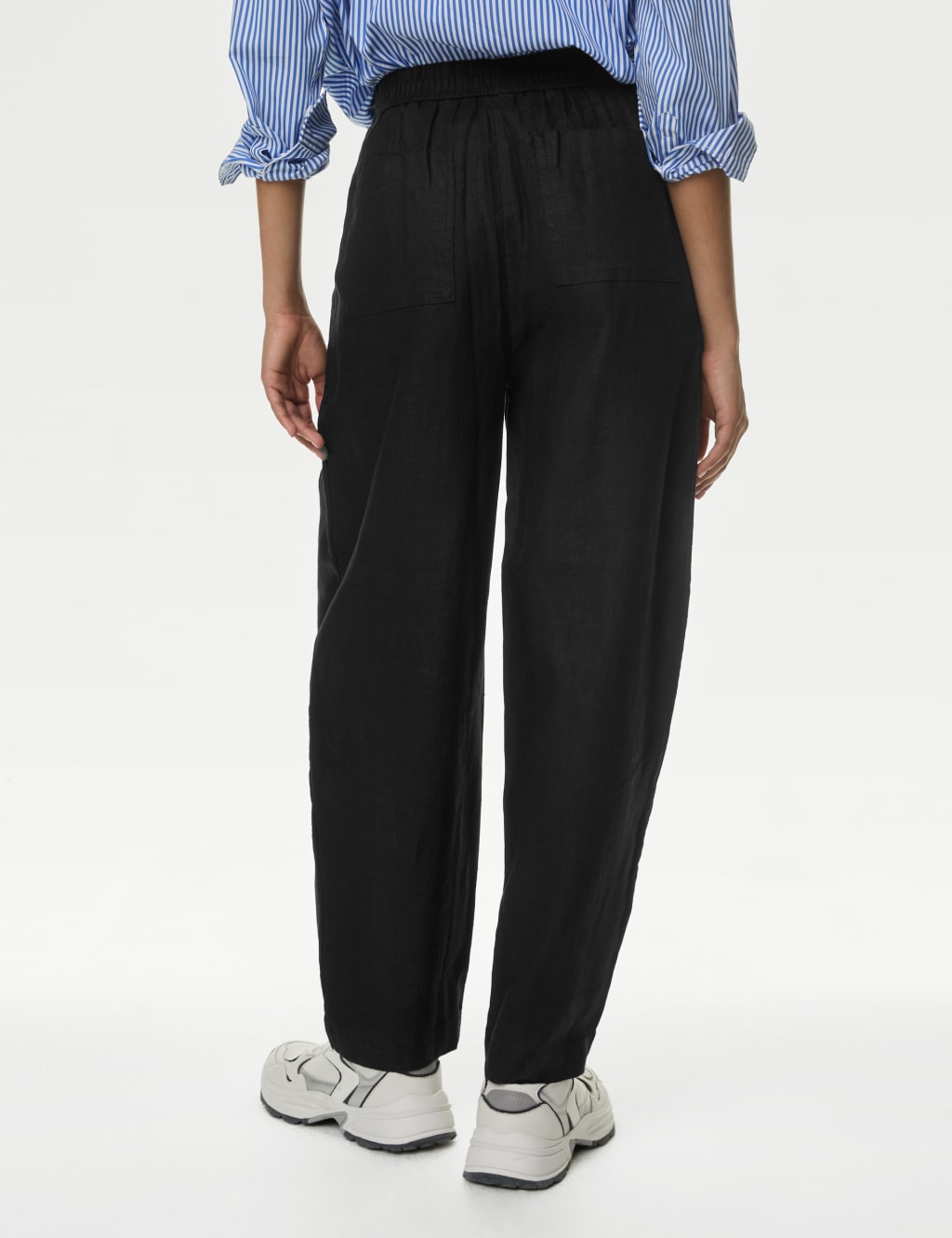 Pure Linen Carrot Leg Trousers 5 of 5