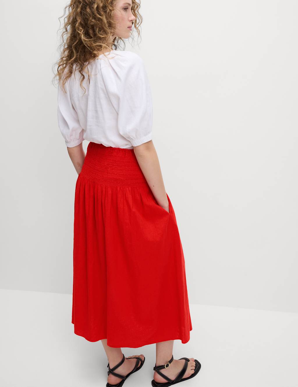 Linen Rich Maxi A-Line Skirt 5 of 6