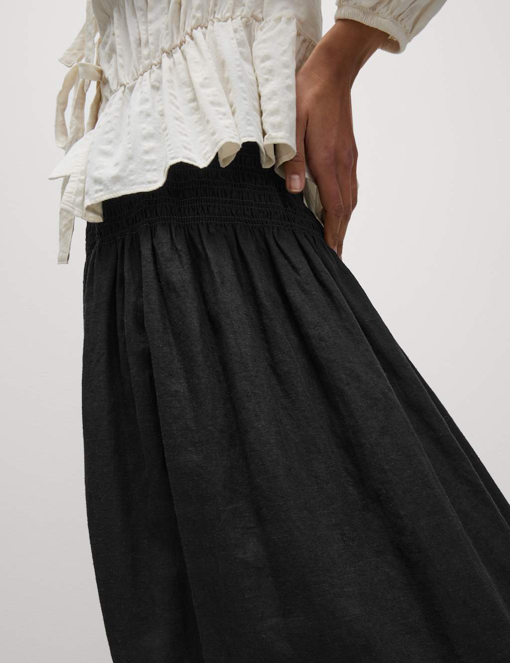 Linen Rich Maxi A-Line Skirt 5 of 5