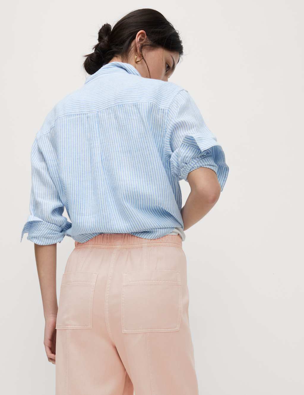 Drawstring Pull On Garment Dye Tapered Trousers 3 of 5