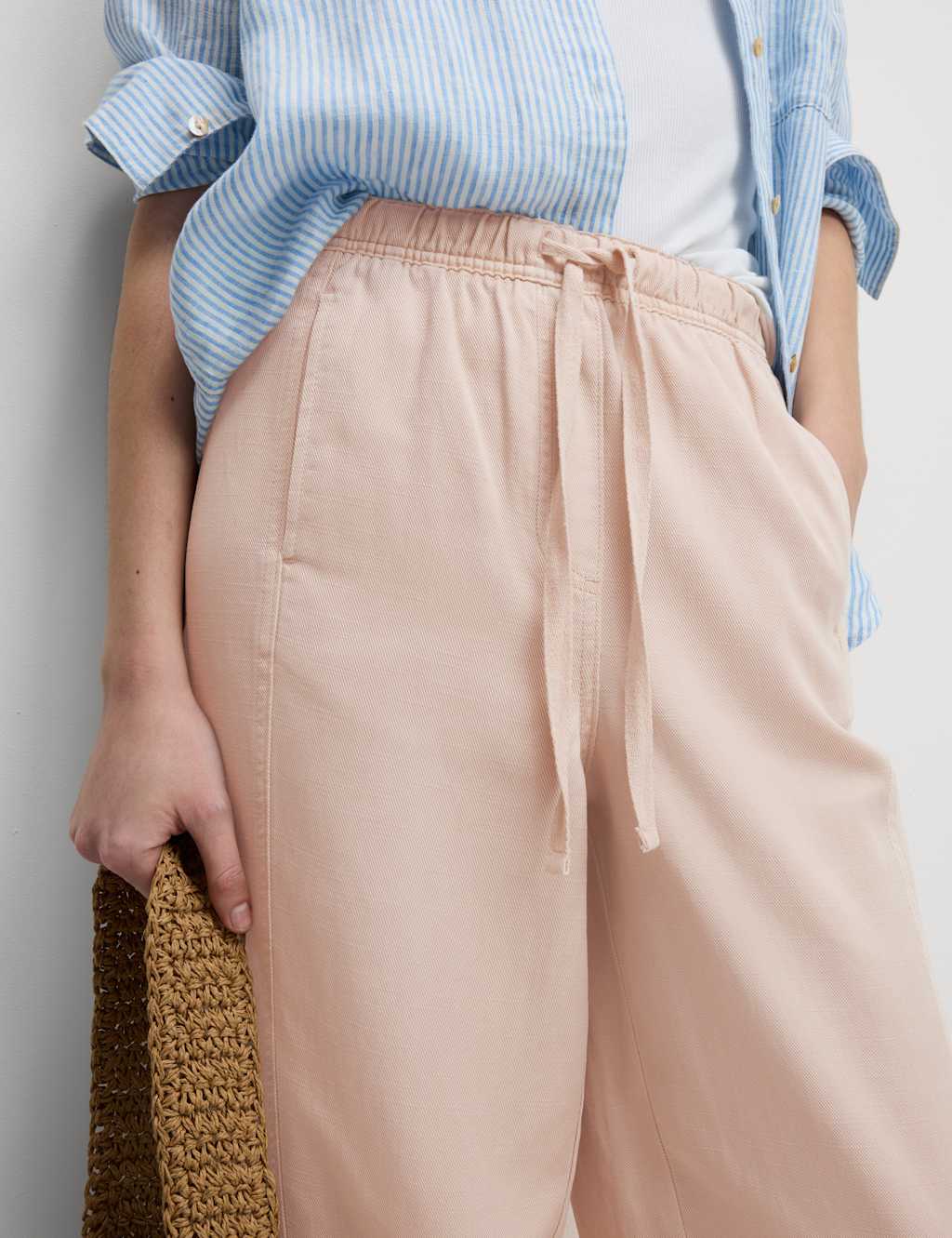 Drawstring Pull On Garment Dye Tapered Trousers 4 of 5