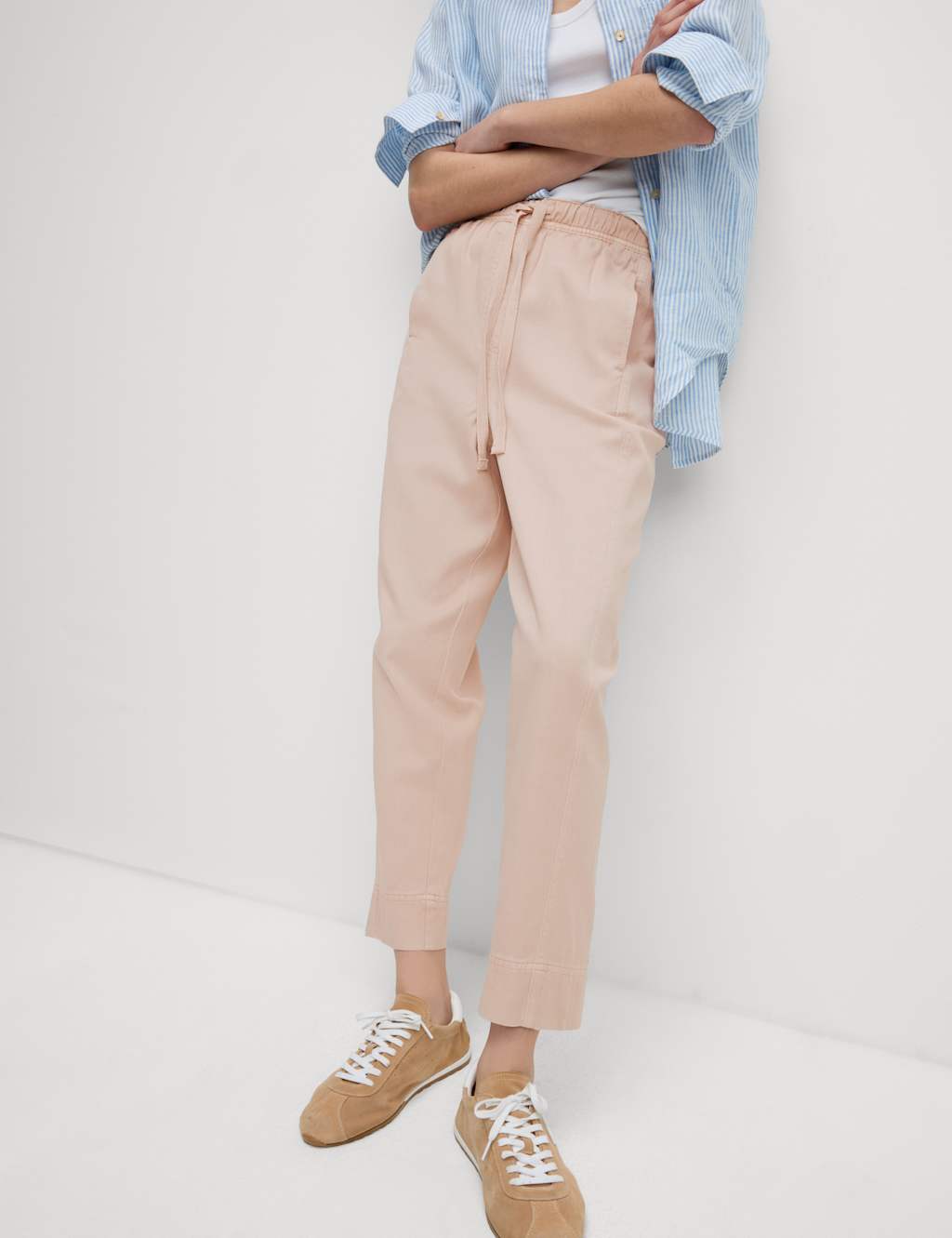 Drawstring Pull On Garment Dye Tapered Trousers 5 of 5