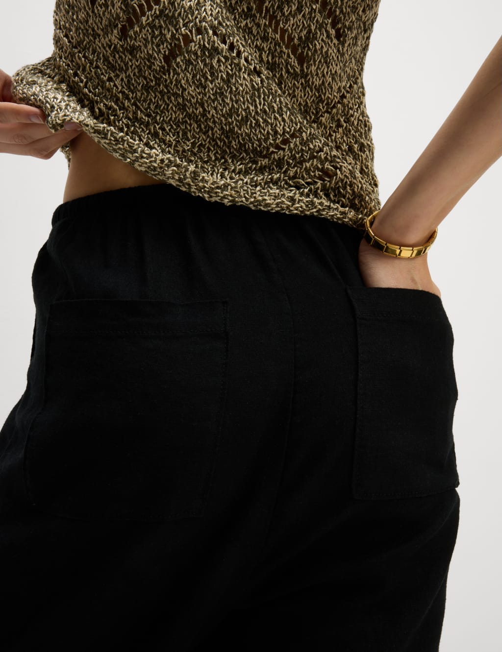 Linen-Rich Drawstring Tapered Trousers 4 of 4