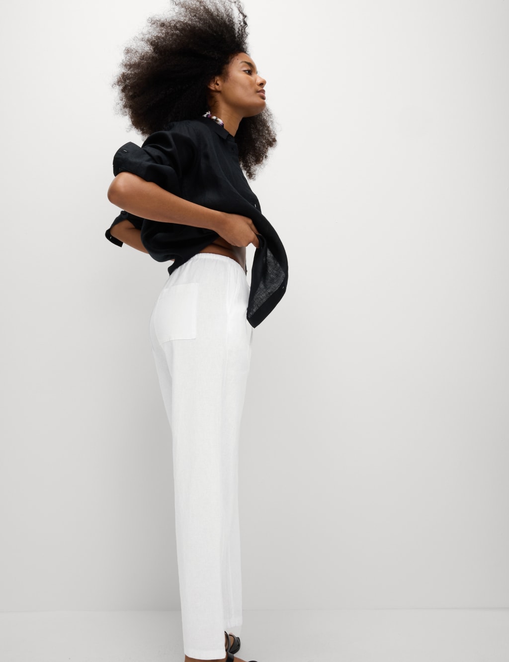 Linen-Rich Drawstring Tapered Trousers 5 of 5