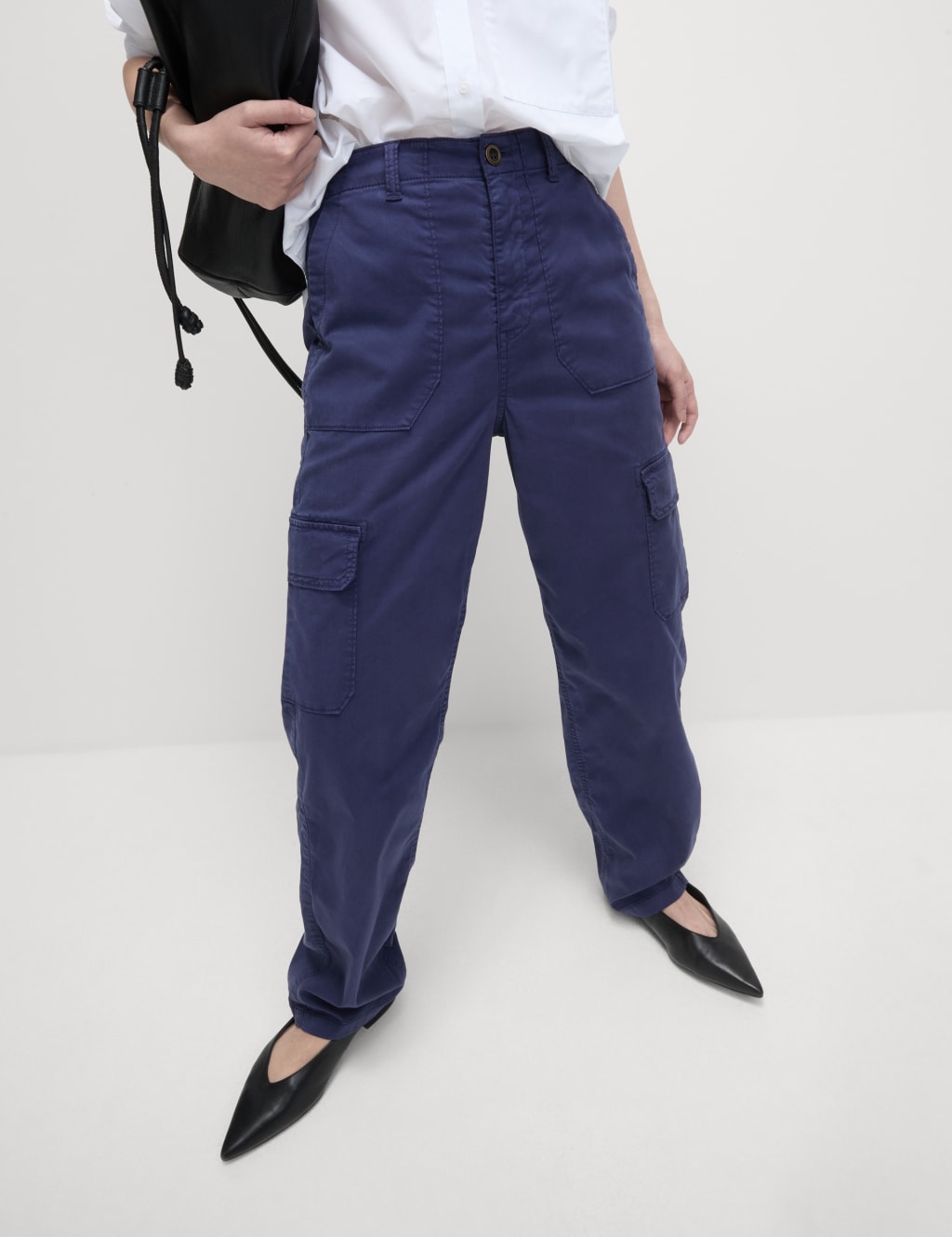 Lyocell Rich Cargo Straight Leg Trousers 3 of 6