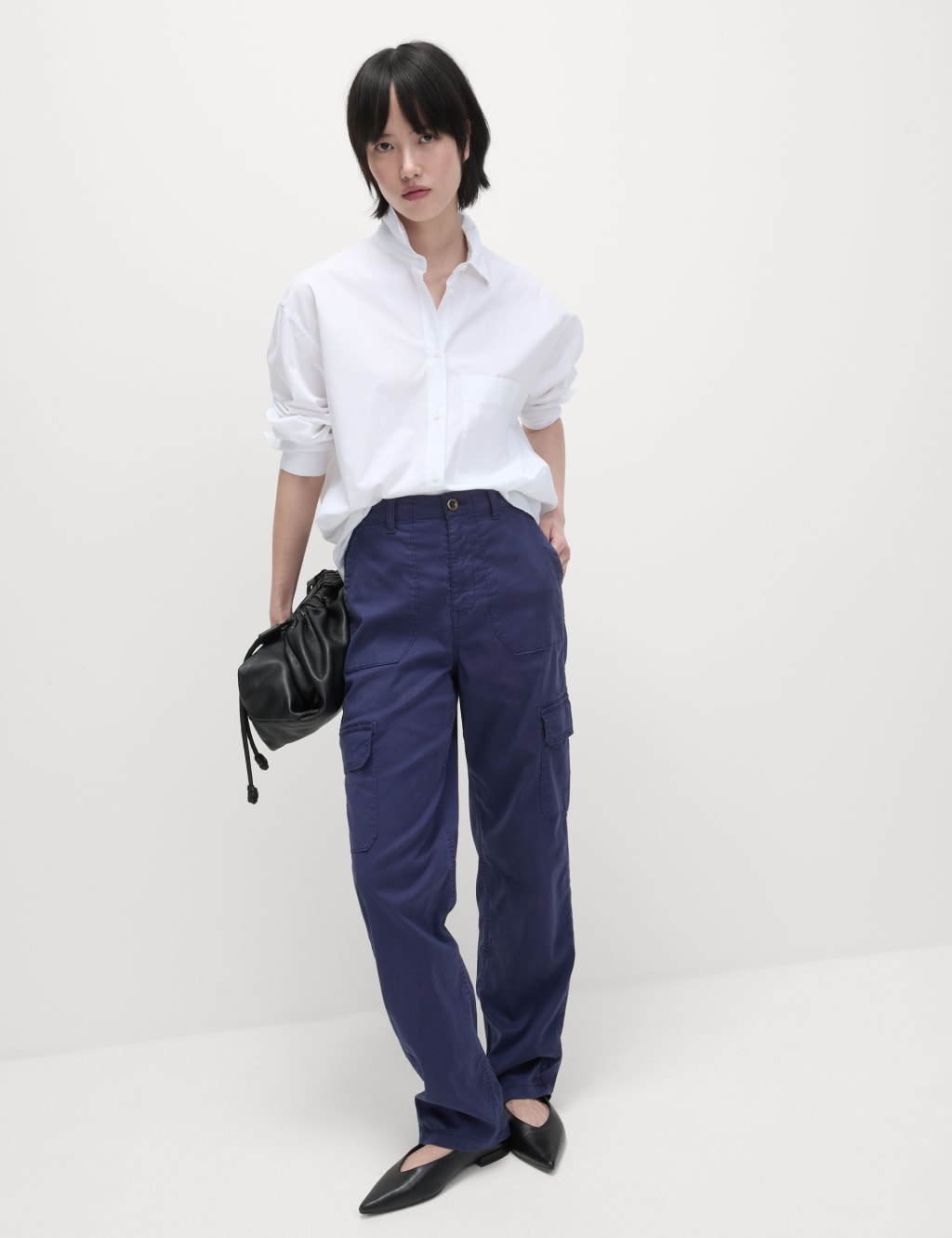 Lyocell Rich Cargo Straight Leg Trousers 4 of 6
