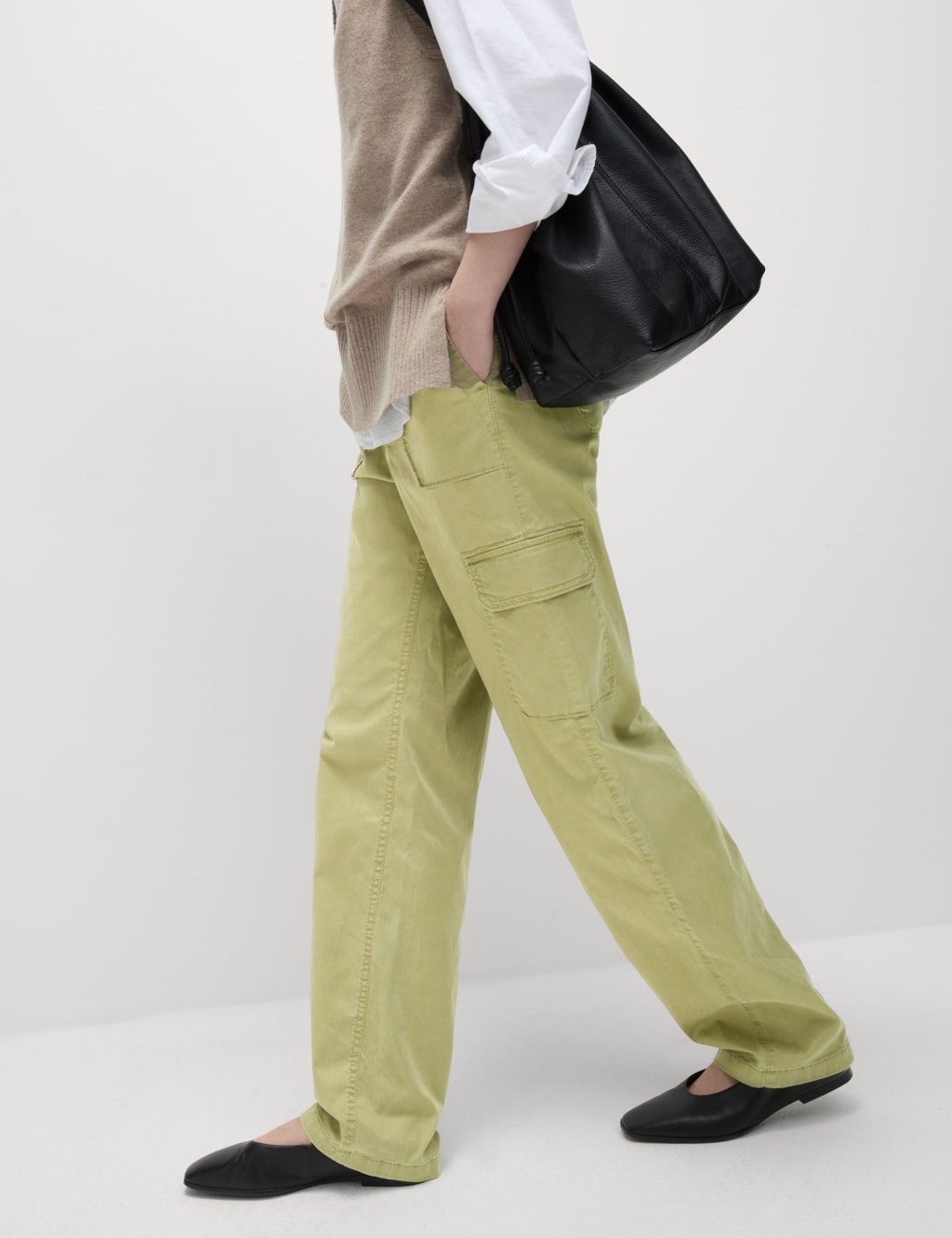 Lyocell Rich Cargo Straight Leg Trousers 4 of 6