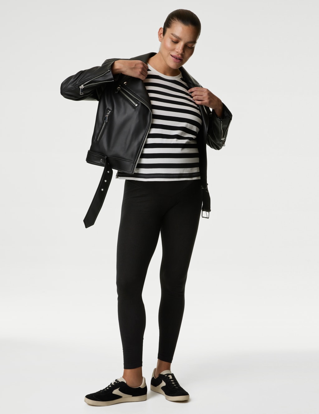 Black leather maternity leggings new arrivals