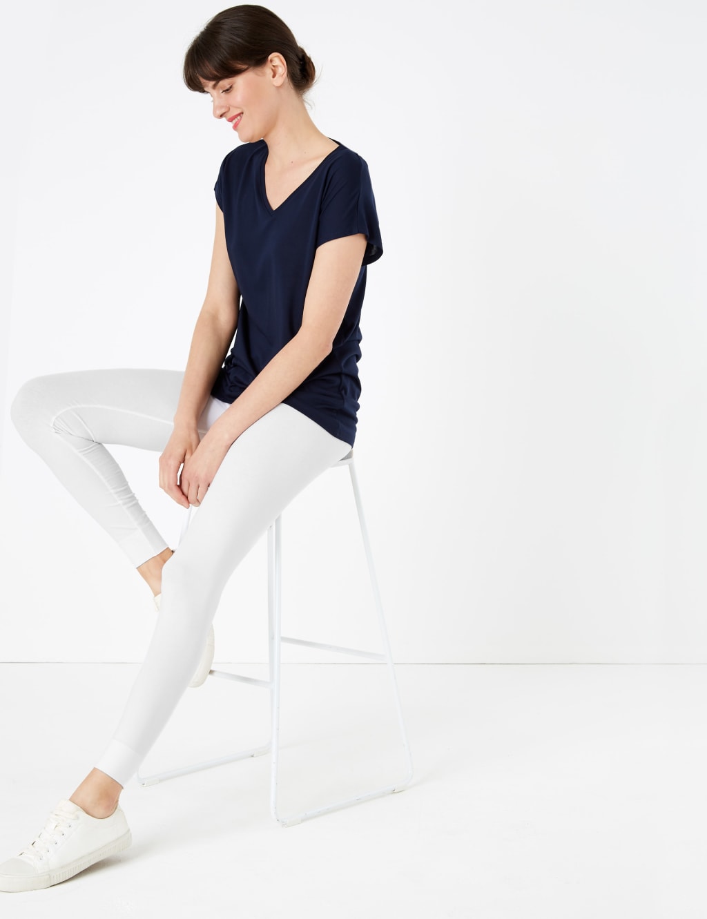 White leggings m&s top