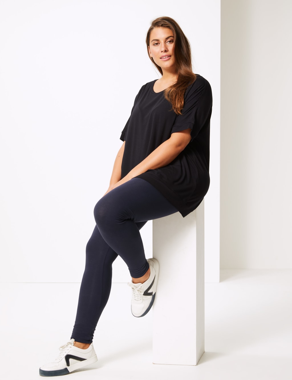 CURVE Cotton Rich High Waist Leggings M S Collection M S