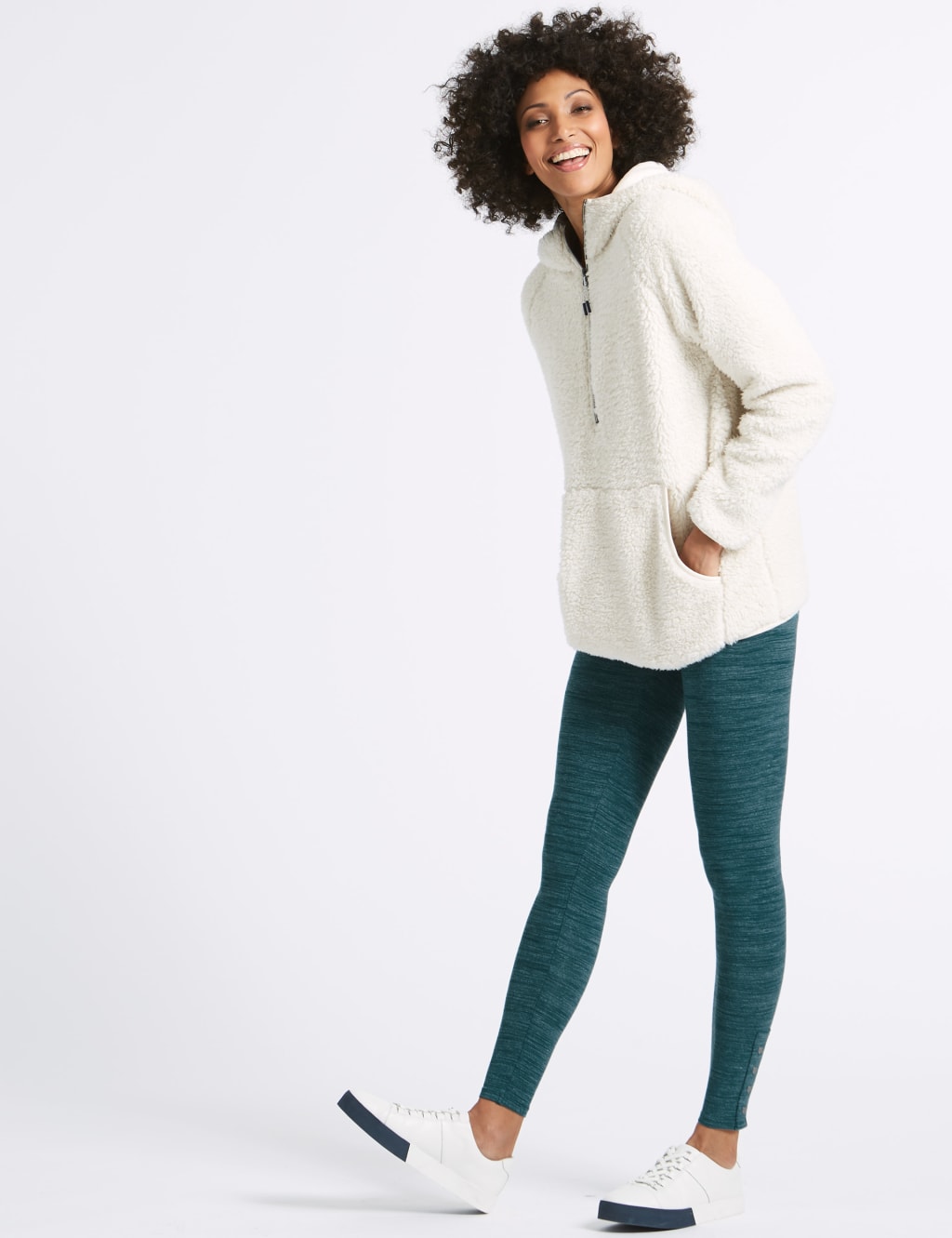 Space Dye Hem Button Leggings 1 of 6