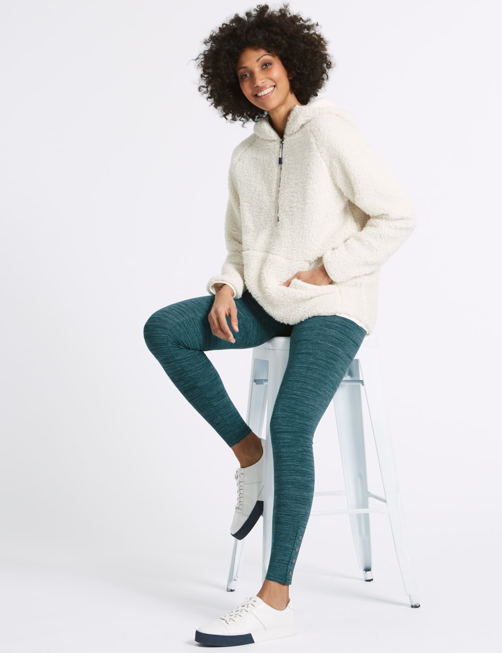 Space Dye Hem Button Leggings 3 of 6