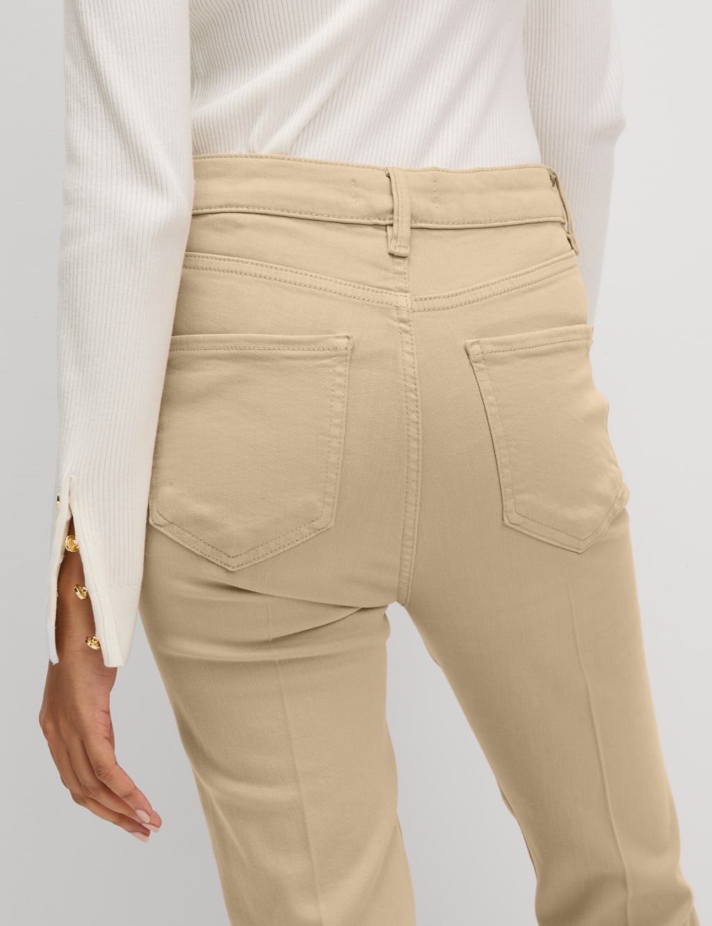 High Waisted Crease Front Slim Flare Jeans 4 of 7