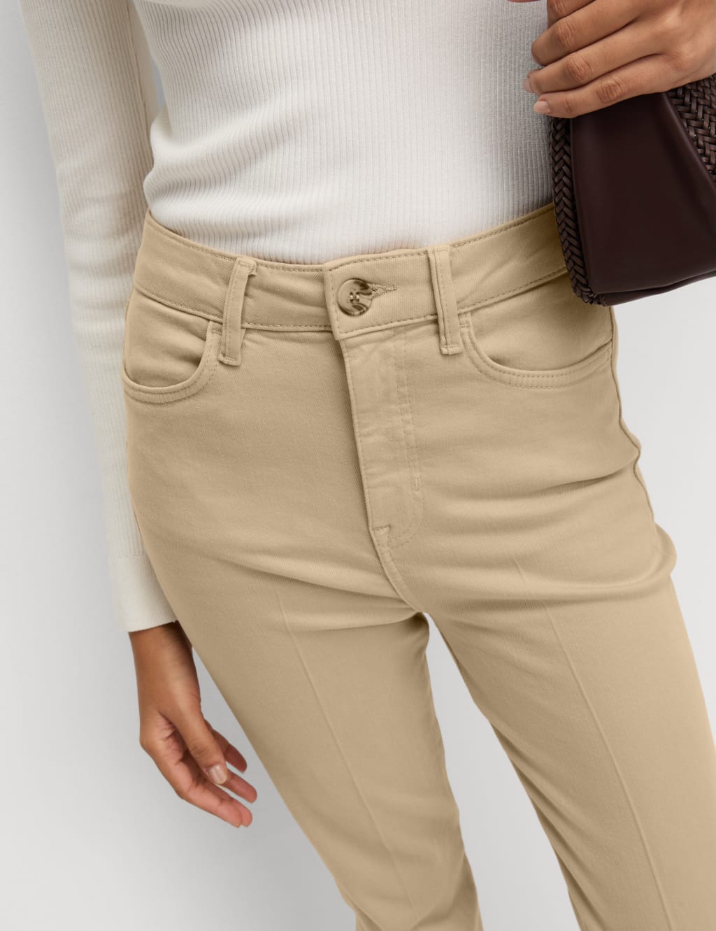 High Waisted Crease Front Slim Flare Jeans 6 of 7