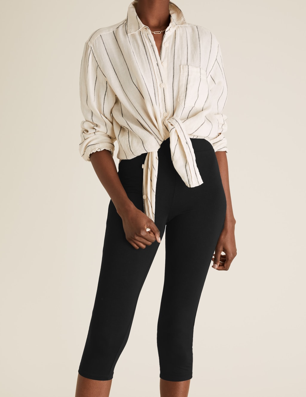 High Waisted Cropped Leggings 3 of 5