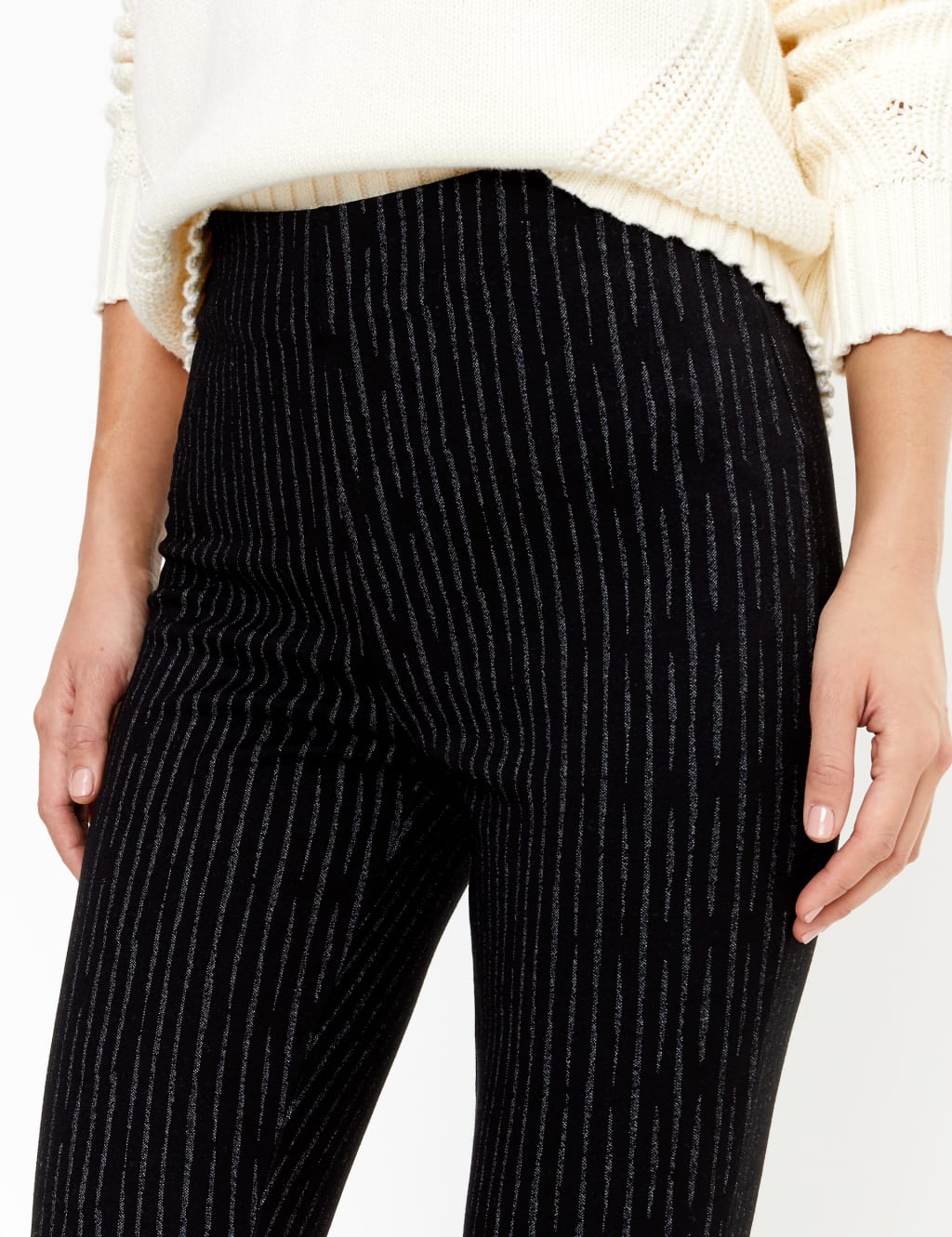 Pinstripe High Waist Leggings 4 of 5
