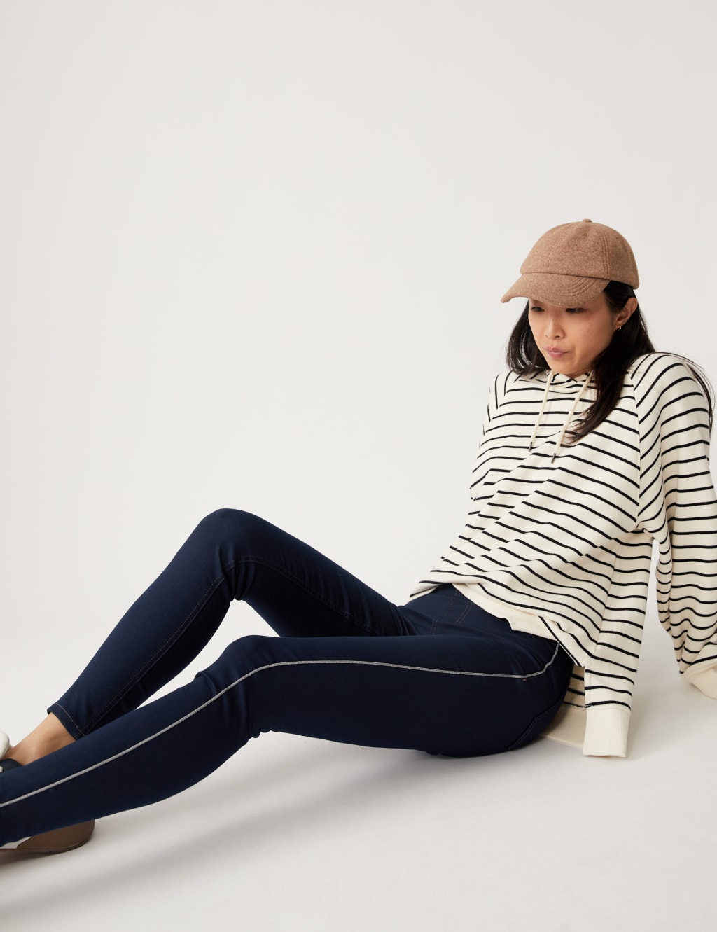 Side Stripe High Waisted Jeggings M S Collection M S